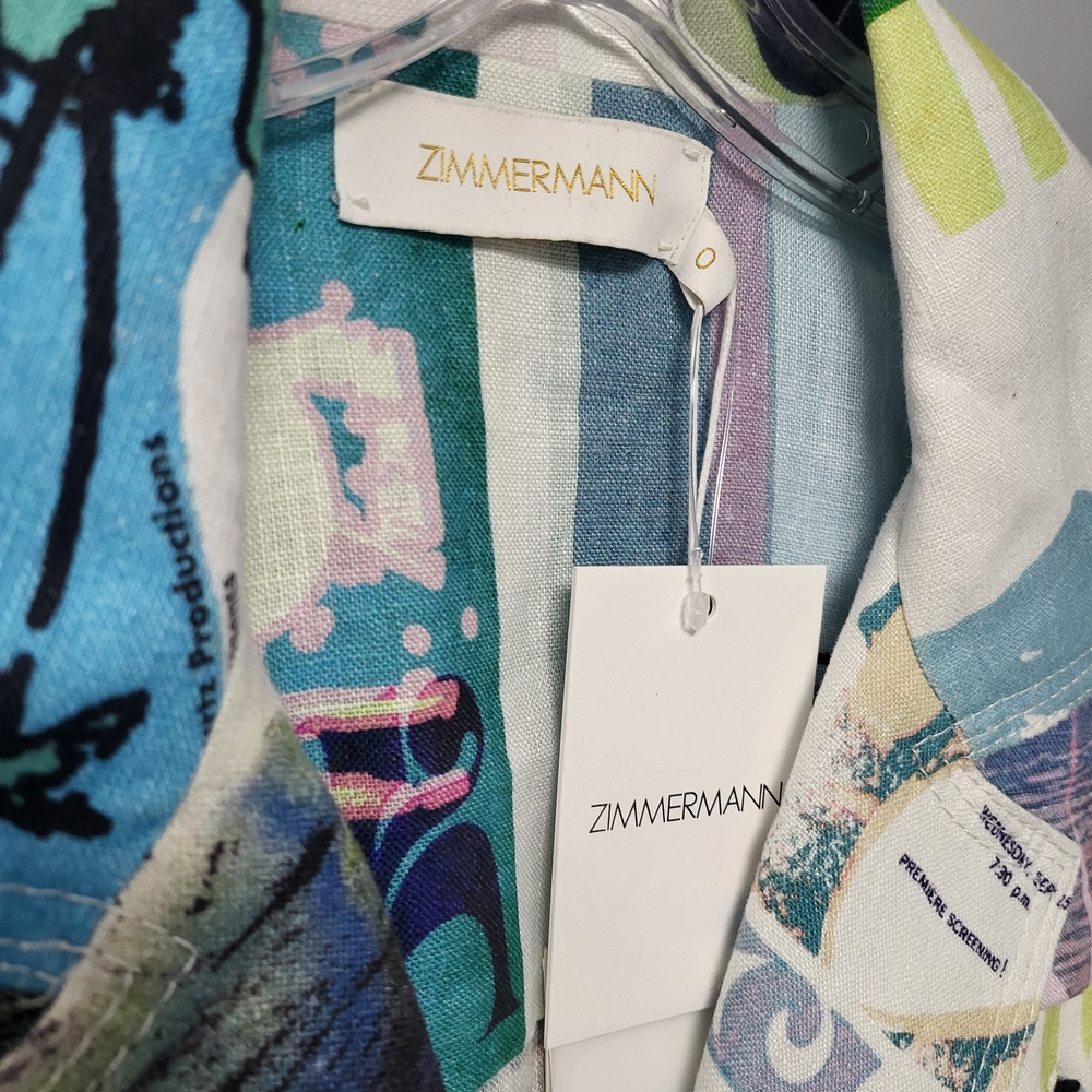 Zimmermann Multicolor Graphic Patchwork Mini Dres… - image 3